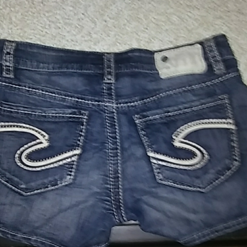 Silver jean shorts